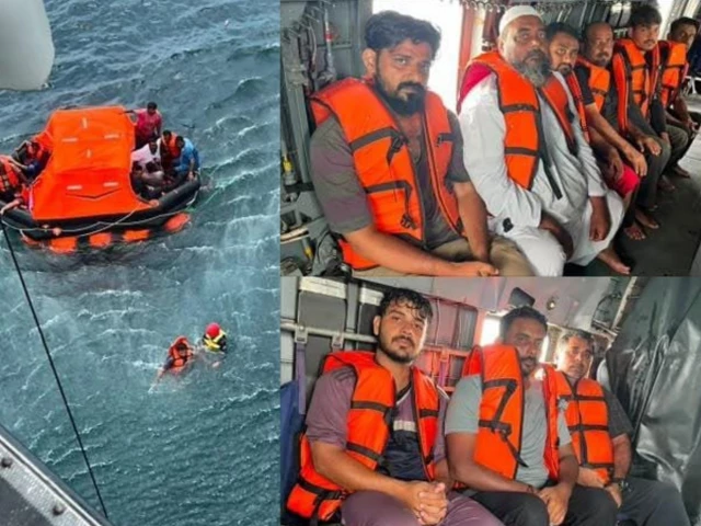 Pakistan Navy rescues 20 crew members from sinking cargo dhow off Ormara